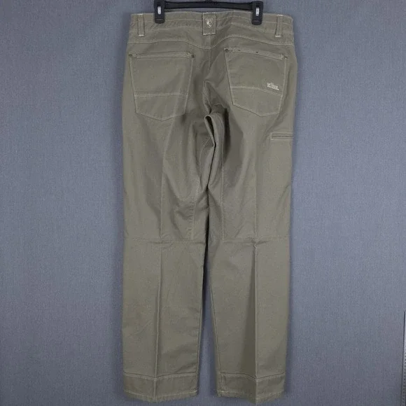 Kuhl Rydr Pants Mens 36x32 (Fits 36x32) Patina Dye Khaki Canvas Hiking Outdoor